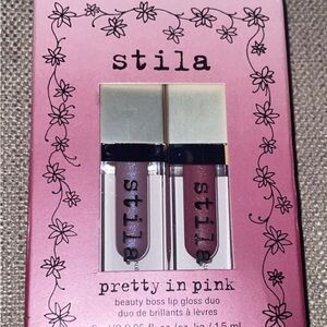 Stila Pretty in Pink travel-size‎ lipgloss duo Pink slip & Synergy